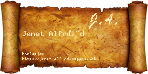 Jenet Alfréd névjegykártya